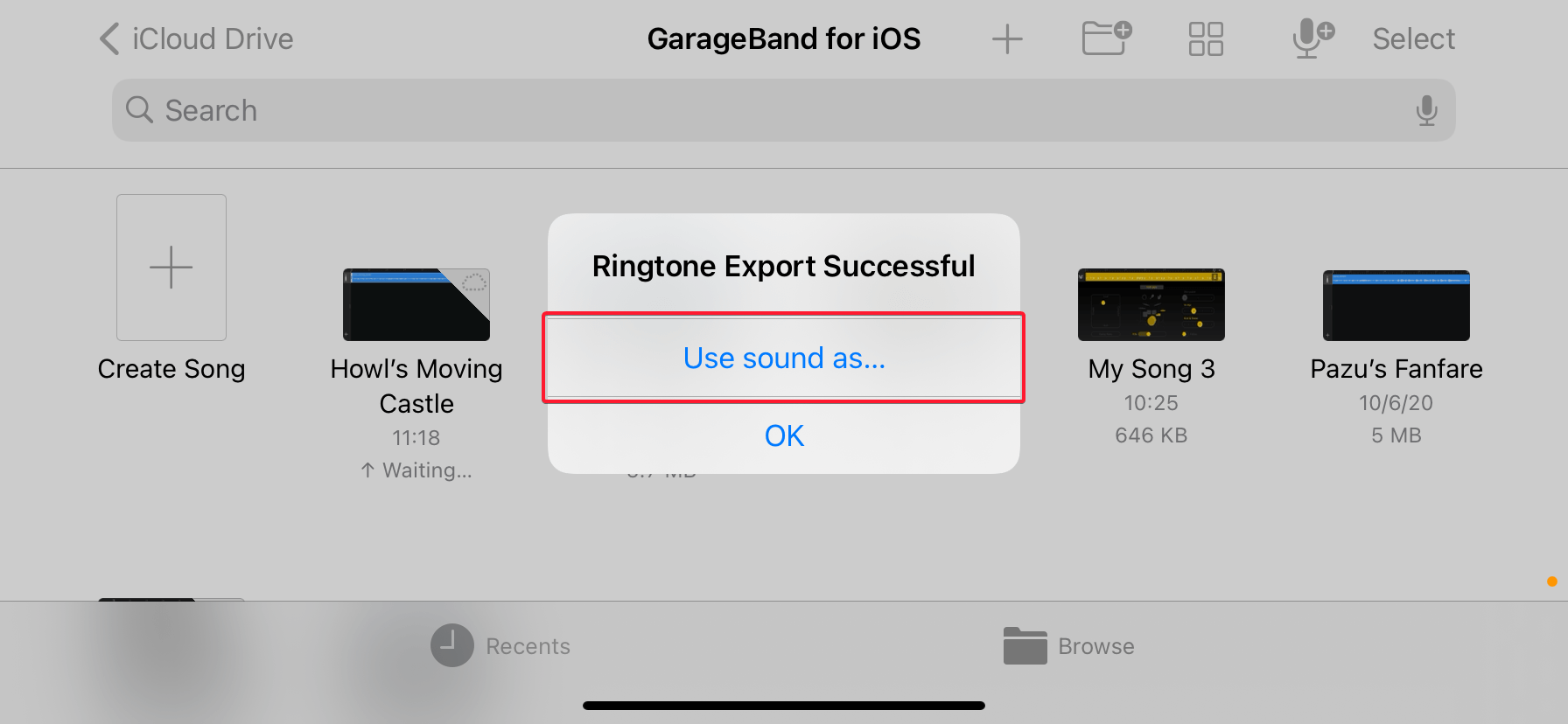 Ringtone Export Successful